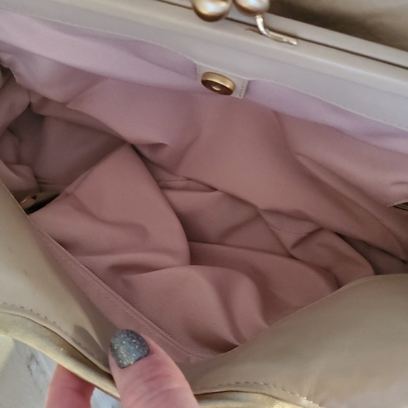 EUC Excellent Pre-Loved Gold Brocade Coach Hand Bag, Immaculate Interior - Picture 13 of 15